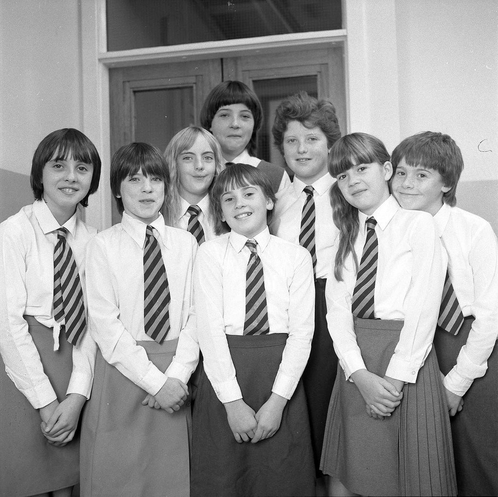 A group of girls from Smithton Primary School, 1980s. - Archives Service
