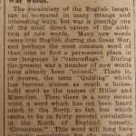 Week 70 war words article 03.01.1941