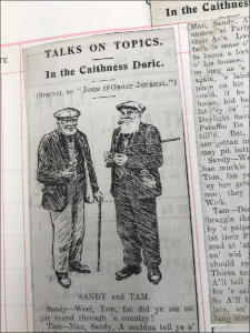 Clipping from the John O’Groat Journal newspaper column ‘Talks on Topics