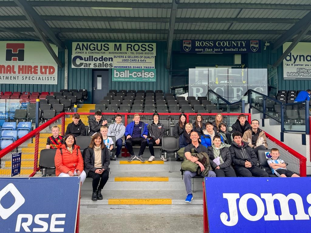 Argentinian students visit to Ross County FC with some of the Dingwall young people